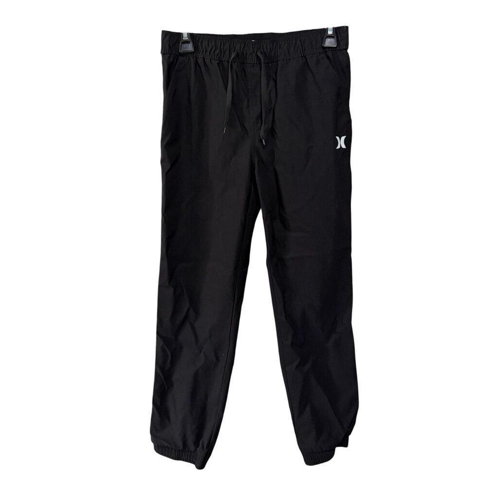 Hurley Youth Boys Black Jogger Pants Size 14/16 Nylon Blend Athletic Track